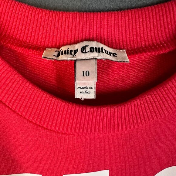 Juicy Couture Girls 10 Long Sleeve Logo Oversized‎ Cropped Pullover Shirt NWT - Picture 5 of 10